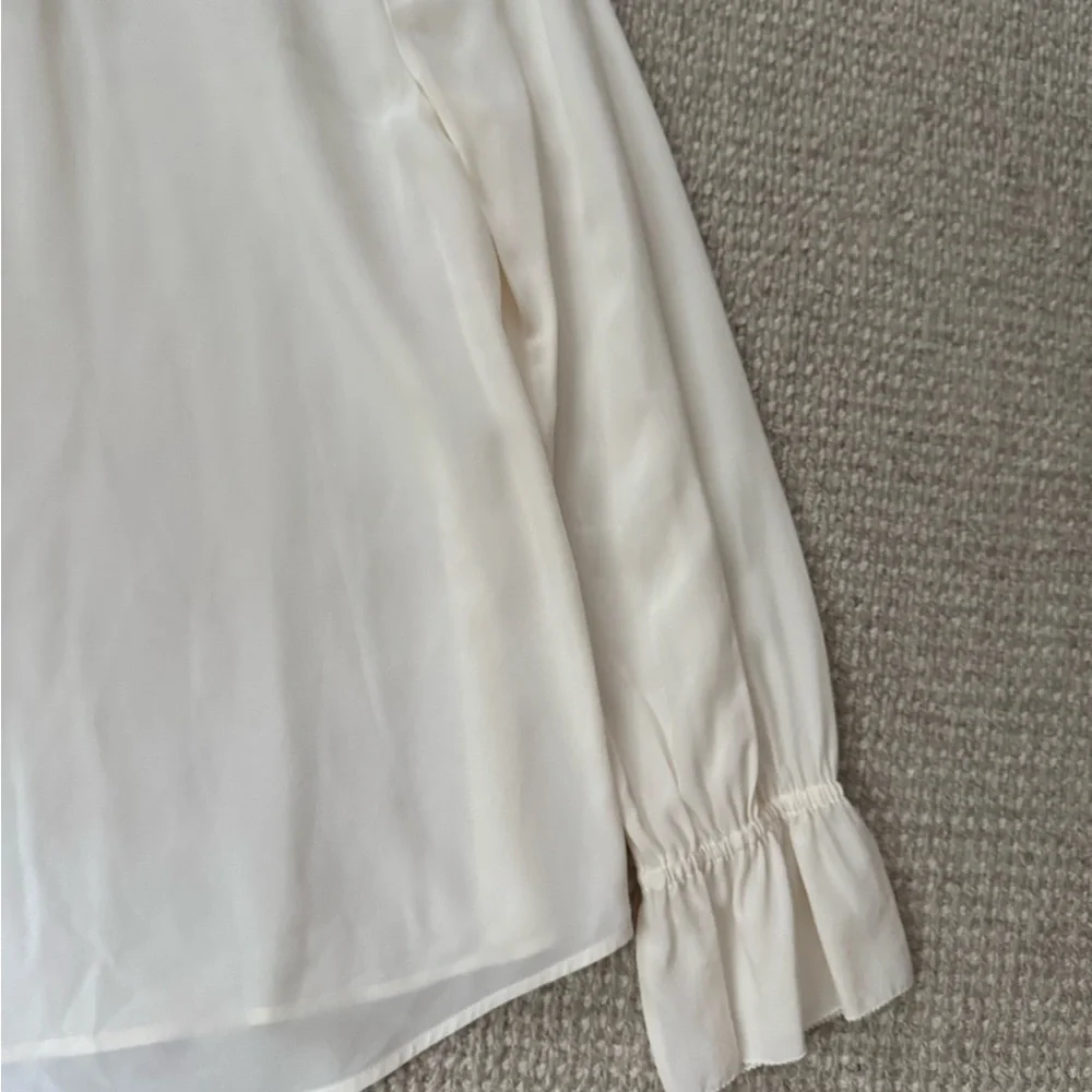 J. Crew Ruffleneck Top 365 Crepe Sz. 6 - Picture 9 of 10